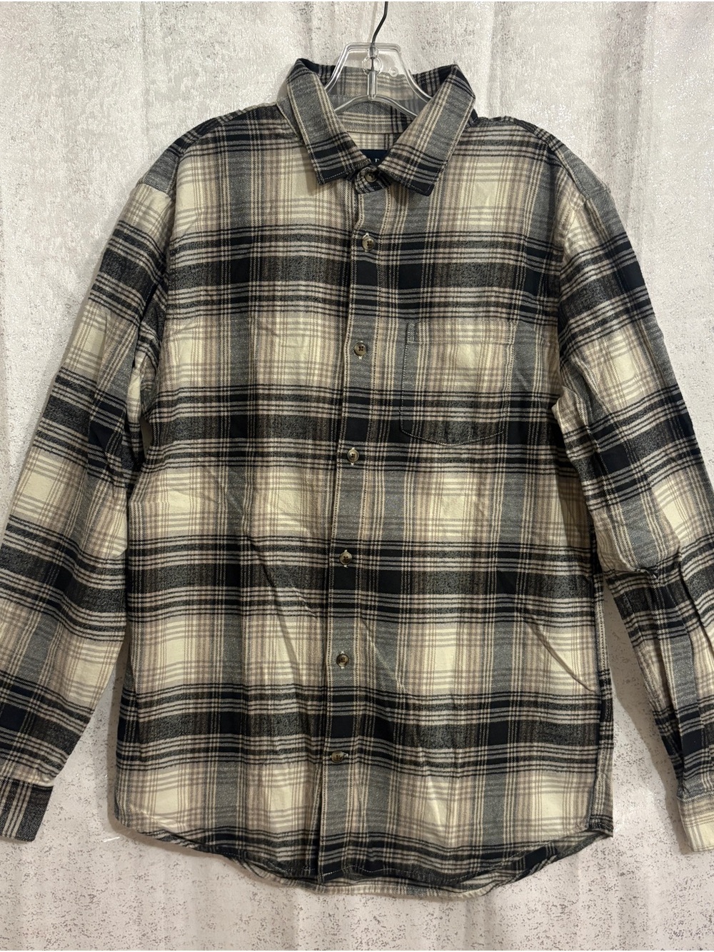 GAP Black & Cream Plaid Lightweight Shirt Jacket